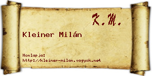 Kleiner Milán névjegykártya