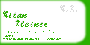 milan kleiner business card